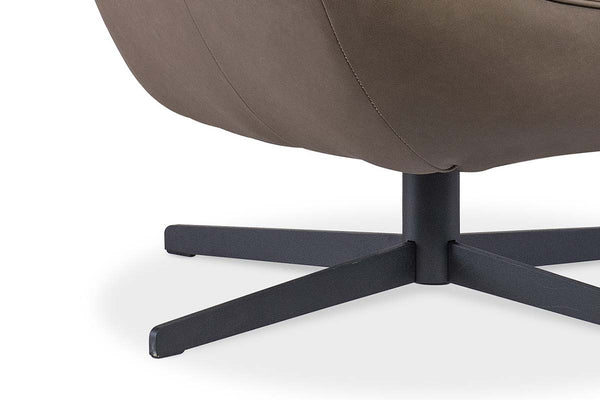 Jefferson Dust "Quick Ship" Leather Swivel Accent Chair (As Shown)