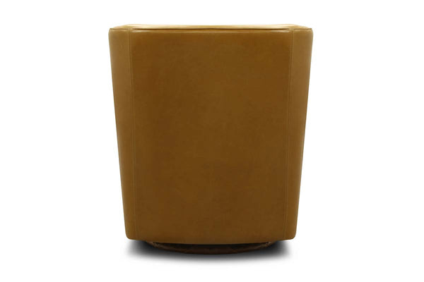 Jeffrey Contemporary Sculpted Leather Swivel Accent Chair