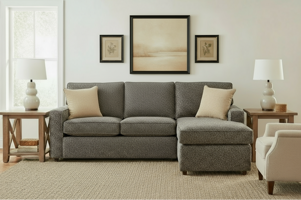 Jennifer Apartment Size Track Arm Reversible Chaise Sectional Sofa