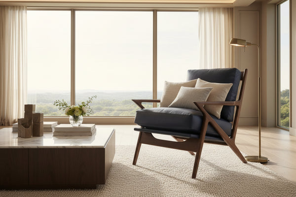 Jensen Transitional Leather Upholstered Accent Chair