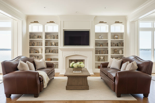 Jonathan 81 Inch Leather Camelback Sofa With Nail Trim