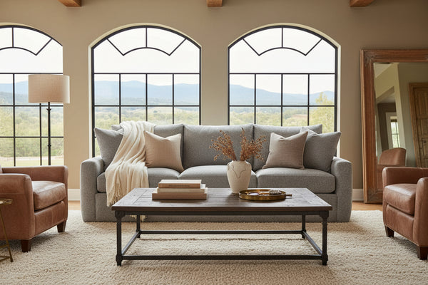 Julia 98 Inch Fabric Three Cushion Lounge Sofa