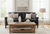 Image of Kane 80 Inch Mid-Century Modern Pillow Back Leather Sofa