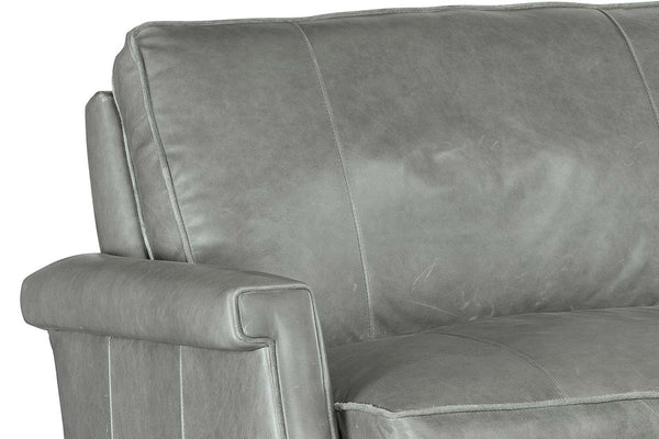 Kane 80 Inch Mid-Century Modern Pillow Back Leather Sofa
