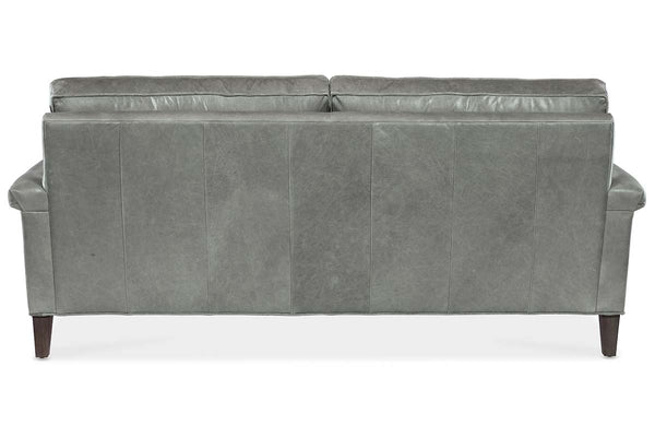 Kane 80 Inch Mid-Century Modern Pillow Back Leather Sofa