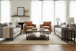 Kellan Modern Track Arm Leather Club Chair