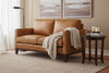 Image of Kellan Contemporary Leather Track Arm Loveseat