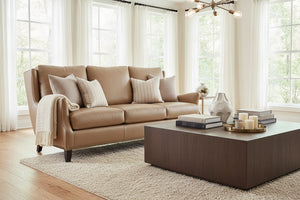 Kenilworth 84 Inch Wingback Leather Sofa