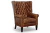 Image of Kensington Leather Tufted Back Accent Arm Chair