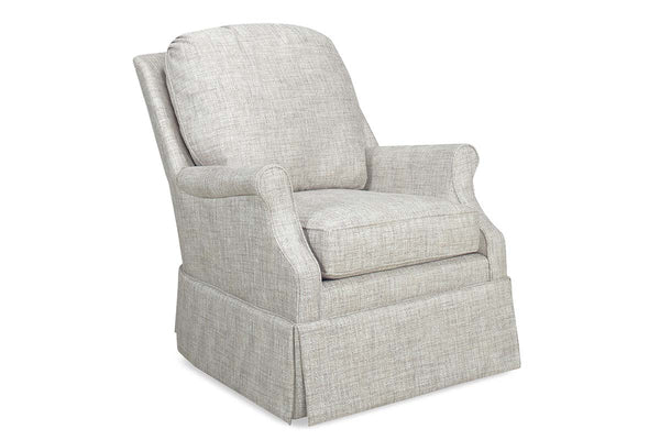 Kimberly Traditional 8-Way Hand Tied Fabric Swivel Glider Chair With Attached Pi
