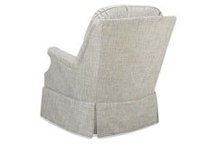Kimberly 8-Way Hand Tied Traditional Fabric Attached Pillow Back SWIVEL/GLIDER Accent Chair With Skirt