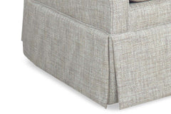 Kimberly 8-Way Hand Tied Traditional Fabric Attached Pillow Back SWIVEL/GLIDER Accent Chair With Skirt