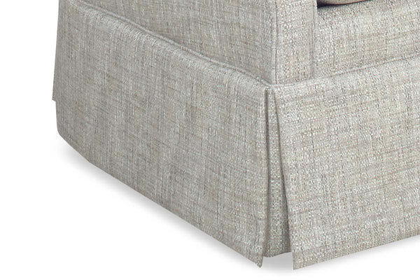 Kimberly 8-Way Hand Tied Traditional Fabric Attached Pillow Back Swivel Accent Chair With Skirt