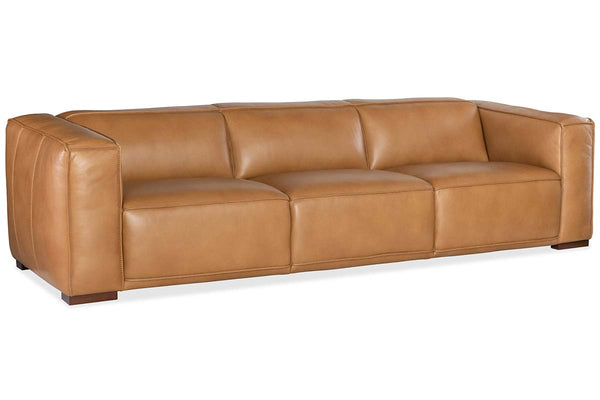 Knox 114 Inch "Quick Ship" Modern Top Grain Leather Sofa