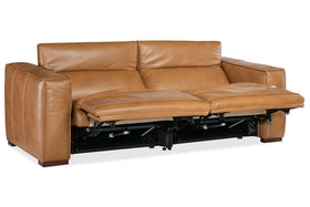 Knox 95 Inch "Quick Ship" POWER Modern Top Grain Leather Sofa
