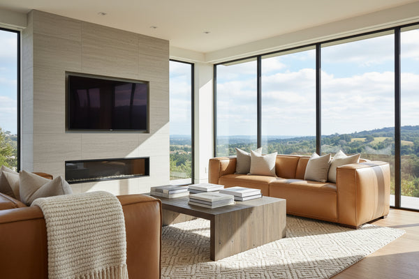 Knox 95 Inch "Quick Ship" Modern Top Grain Leather Sofa