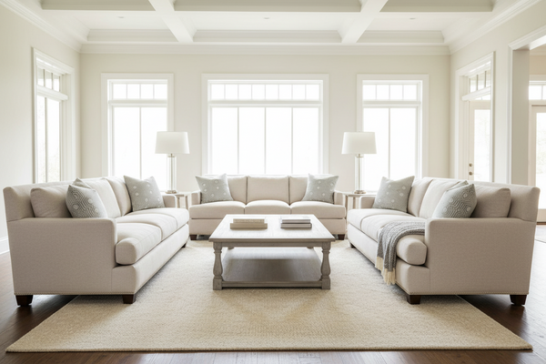 Krista III 92 Inch Grand Scale Three Cushion Sofa