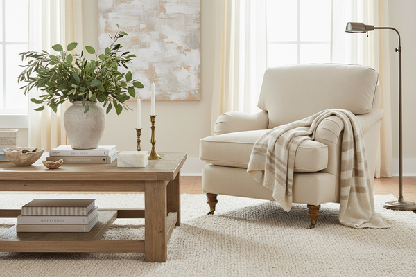 Kristen Fabric Upholstered English Arm Club Chair