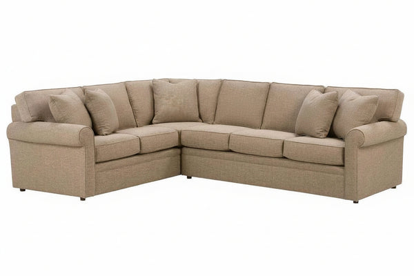 Kyle Traditional Pillow Back Two Piece Fabric Sectional Sofa (As Configured)