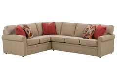 Kyle Traditional Pillow Back Two Piece Fabric Sectional Sofa (As Configured)