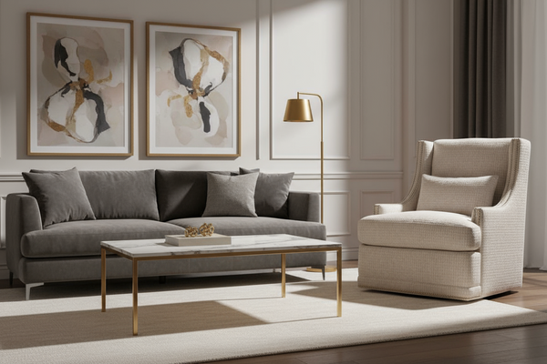 Lacey Fabric Upholstered Swivel Accent Chair