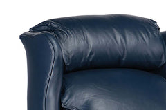Liam Navy "Quick Ship" Traditional Chippendale Wingback Recliner