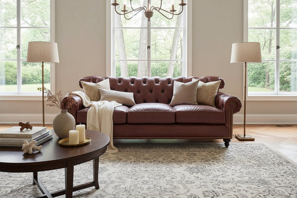 Lancaster Grand Scale 90 Inch Chesterfield Style Tufted Sofa
