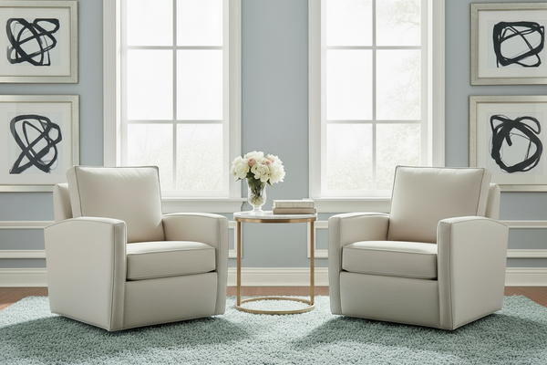 Lance "Quick Ship" 360 Degree SWIVEL/GLIDER Fabric Accent Chair