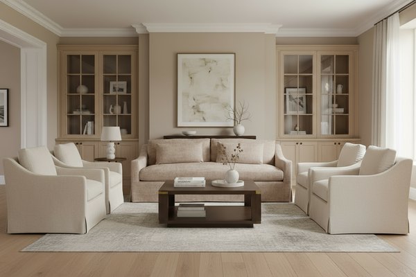 Lara Driftwood 84 Inch "Quick Ship" Slipcovered Sofa