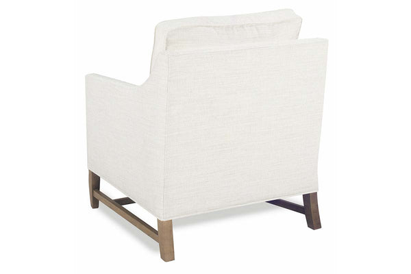 Larissa 8-Way Hand Tied Fabric Armchair With Exposed Wood Base