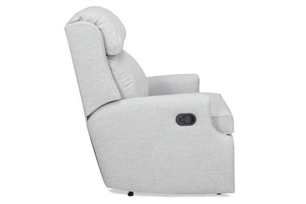 Laurel Transitional Bustle Back Fabric Recliner Chair With Inset Track Arms