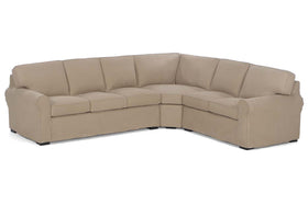 Lauren Fabric Three Piece Slipcovered Sectional Sofa (As Configured)