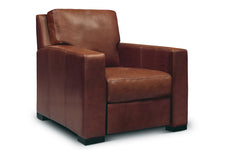 Lawrence Modern Track Arm Leather Club Chair Recliner