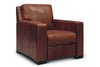 Image of Lawrence Modern Track Arm Leather Club Chair Recliner