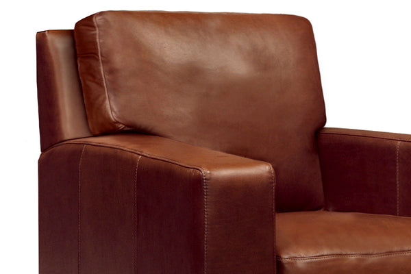 Lawrence Modern Track Arm Leather Club Chair Recliner