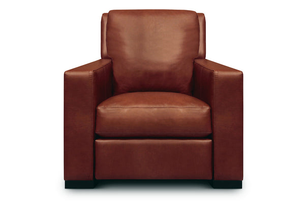 Lawrence Modern Track Arm Leather Club Chair Recliner