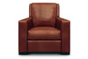 Image of Lawrence Modern Track Arm Leather Club Chair Recliner