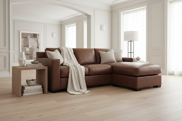 Lawrence Reversible Chaise Leather Sectional