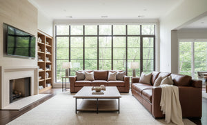 Lawrence Modern Leather Track Arm Sofa Collection