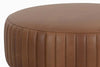 Image of Lawson 36", 40", 44", Or 48" Inch Round Leather Ribbed Ottoman (4 Sizes Available)