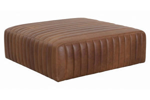 Lawson 36", 40", 44", Or 48" Inch Square Leather Quilted Ottoman (4 Sizes Available)
