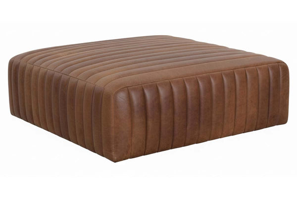 Lawson 36", 40", 44", Or 48" Inch Square Leather Quilted Ottoman (4 Sizes Available)