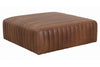 Image of Lawson 36", 40", 44", Or 48" Inch Square Leather Quilted Ottoman (4 Sizes Available)