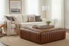 Image of Lawson 36", 40", 44", Or 48" Inch Square Leather Quilted Ottoman (4 Sizes Available)