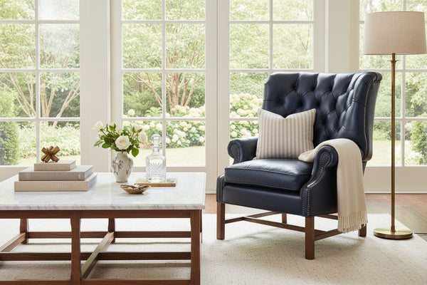 Cullen Leather Tufted Accent Chair