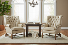 Cullen Leather Tufted Accent Chair