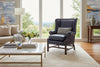 Humphrey Chippendale Leather Chair With Decorative Wood Base
