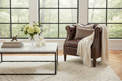 Louis Button Tufted Leather Chesterfield Tub Chair With Nail Trim
