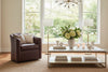 Roman Leather Tub Swivel Barrel Chair
