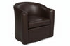 Roman Leather Tub Swivel Barrel Chair
